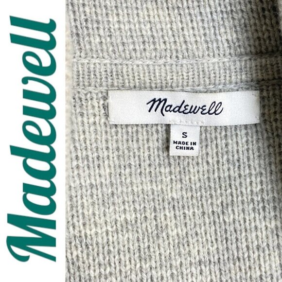 MADEWELL Hester Merino Wool Open Cardigan Sweater Coat Light Gray, Size Small - Picture 5 of 8